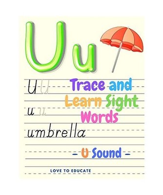 Trace and Learn Sight Words - U Sound, Educational Activity Book for Toddlers, P