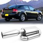 For Dodge Avenger Twin Loop Exhaust Muffler 2.5" Inlet 4.0" Tip Chrome Polished