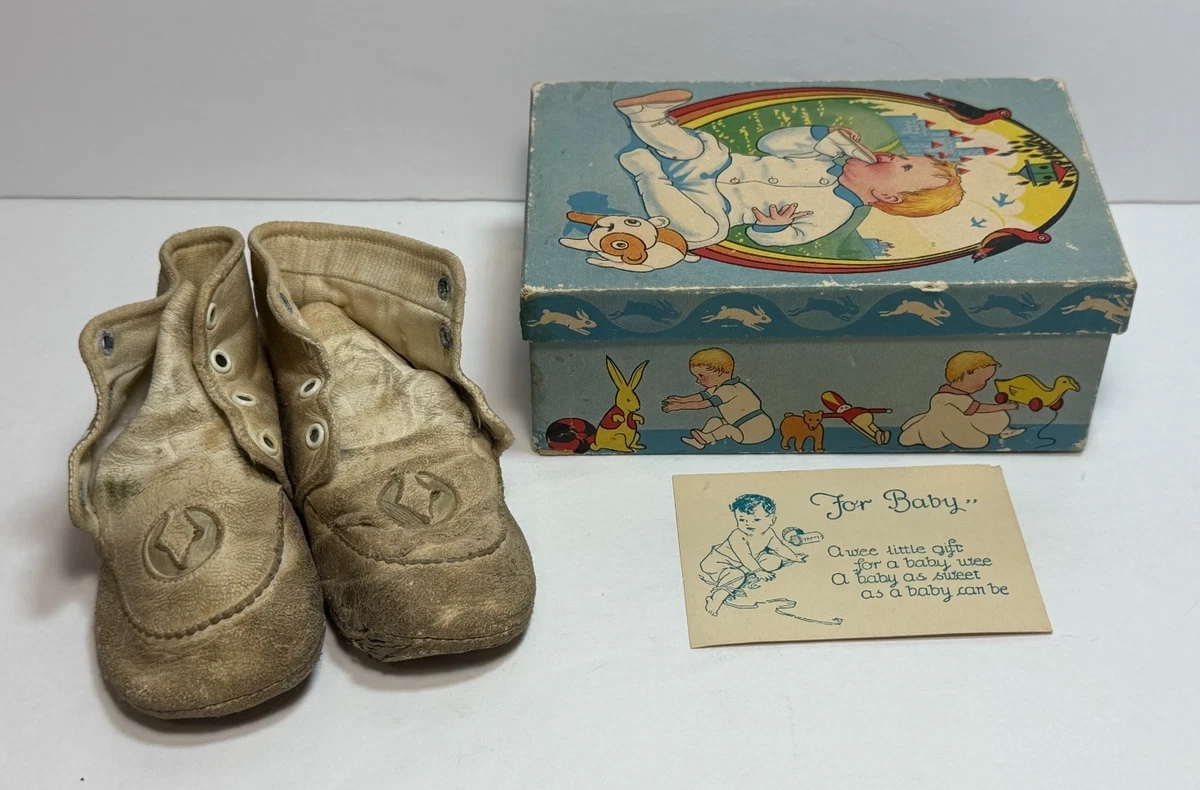 Original 1950s Vintage Shoes for Children 1 Baby & Toddler US Shoe