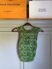 PRETTY LITTLE THING PLT Top Size 8 Green Psychadelic Swinging 60s Hippy Vibes