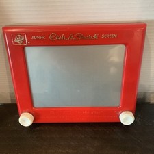 VTG Original Collectible Retro Etch A Sketch Magic Screen Toy Red Working 70s