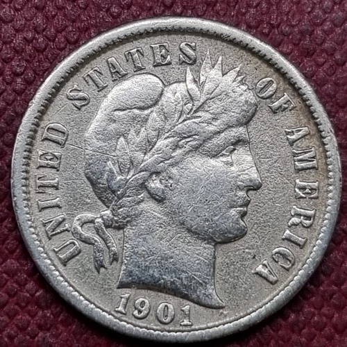 1901 Barber Dime 10c VF #98158