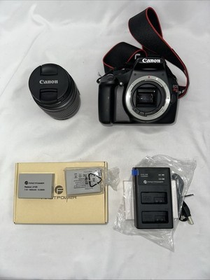 Canon EOS Rebel T3 Digital SLR Camera Black with EFS 18-55mm and Extra Batteries