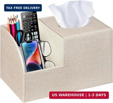 PU Leather Square Tissue Box Cover - Multi-Functional Tissue Box Holder