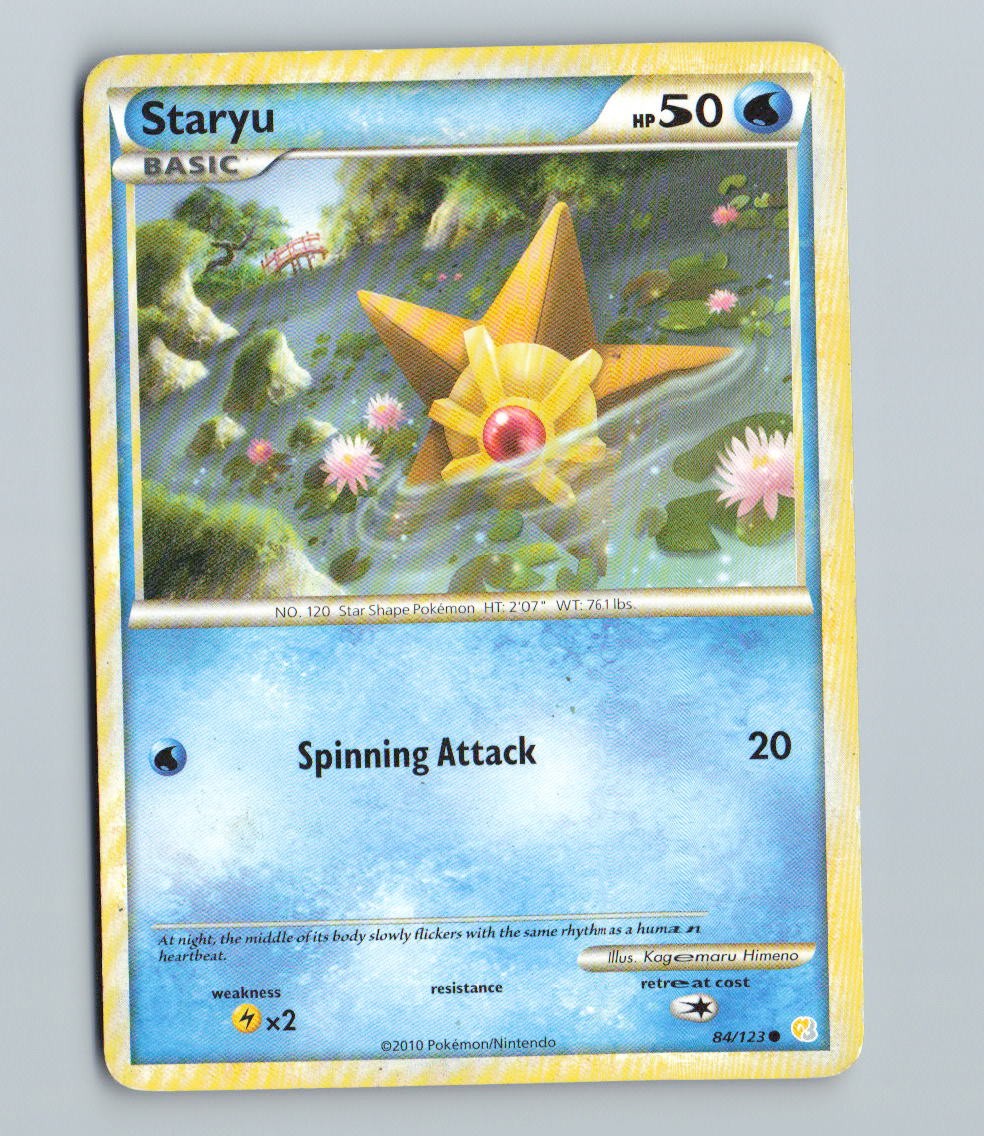 Staryu 84/123 Common HeartGold & SoulSilver Pokemon Moderately Played