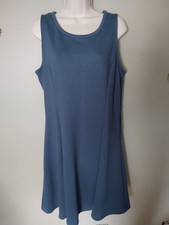 Blue Women's Sleeveless A Line Midi Side Zip Shift Dress by Old Navy Sz L
