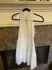 Free People Lace Sleeveless High Neck Cut Out Sz 0 Dress Bohemian Flowy Festival