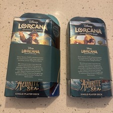 Lot Of 2 Disney Lorcana Azurite Sea Starter Decks New And Sealed Trading Cards