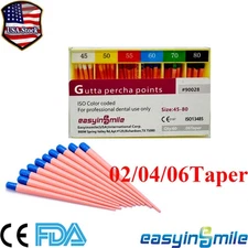 Dental Gutta Percha Points Sterile Endodontic Root Canal .02/.04/.06Taper 15#-80