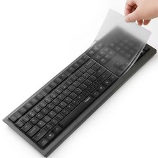 Universal 104/107 Key Desktop Keyboard Cover 17.5 x 5.5" Clear TPU Waterproof
