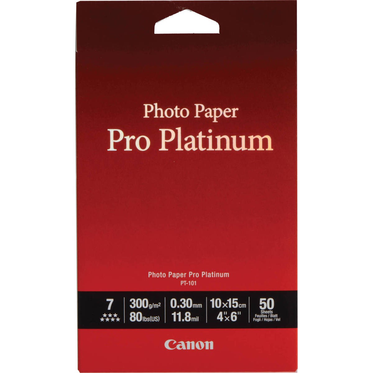 Canon Pro Platinum High Gloss Photo Inkjet Paper 4x6 50 Sheets 5090₽