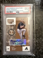 2003 DONRUSS SIGNATURE RANDY JOHNSON NOTABLE NICKNAMES AUTO #/100 Big Unit PSA 8