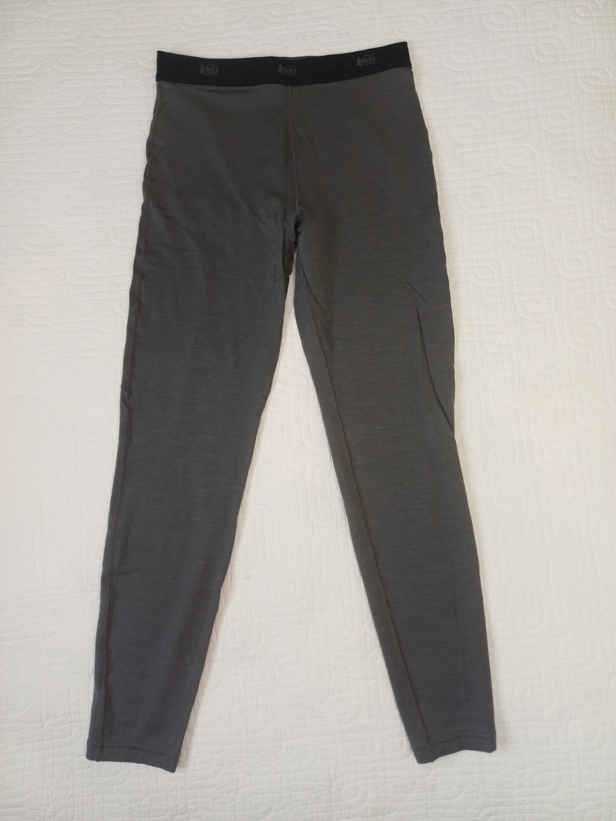 REI Co-op Merino Wool Pants Kids Medium Gray Base Layer Thermal Bottoms Outdoor