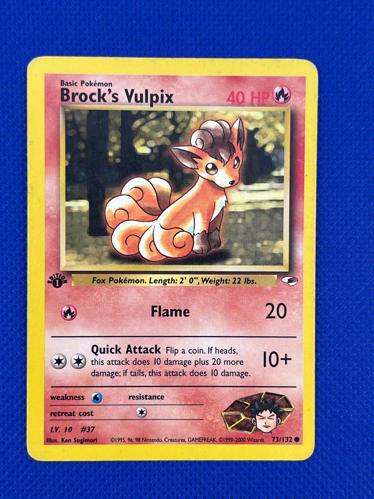 Pokemon TCG Brock's Vulpix 1st Edition 73/132 (HP) Gym Heroes 2000 WoTC