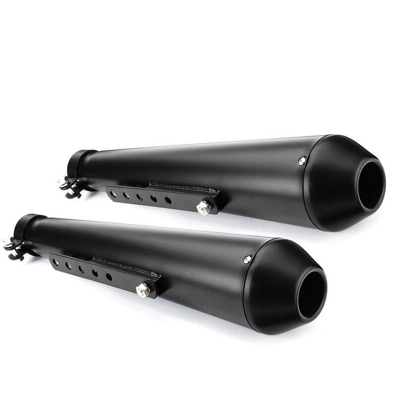 2x 17.5" Universal Motorcycle Motorbike Exhaust Pipe Muffler Fits For Cafe Racer - Imagem 3 de 4