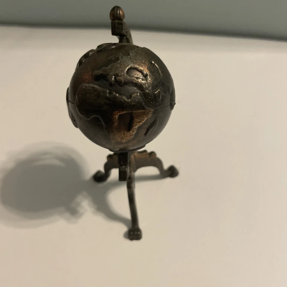Vintage Durham Industries 1976 Dollhouse Globe Bronze Figurine Globe Miniature - Image 2 of 4