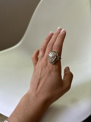 Woman s Glamorous Tear Drop 14K Gold Ring With 3.5 Carats Of Diamonds. Size7￼