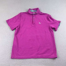 Tommy Bahama Shirt Mens Medium Purple Supima Cotton Islandzone Polo Short Sleeve