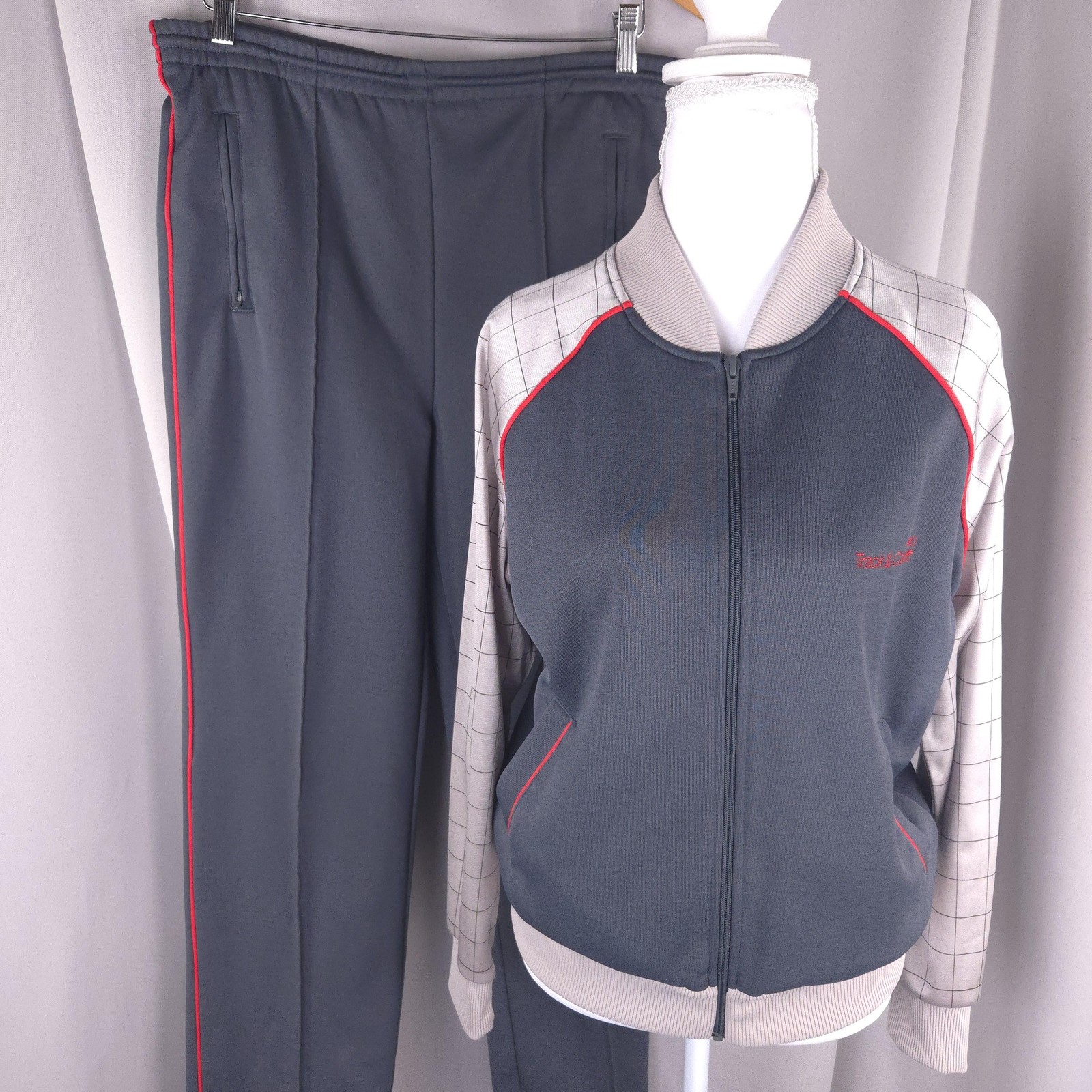 Vintage Track and Court Track Suit Womens Medium Gray Warm U