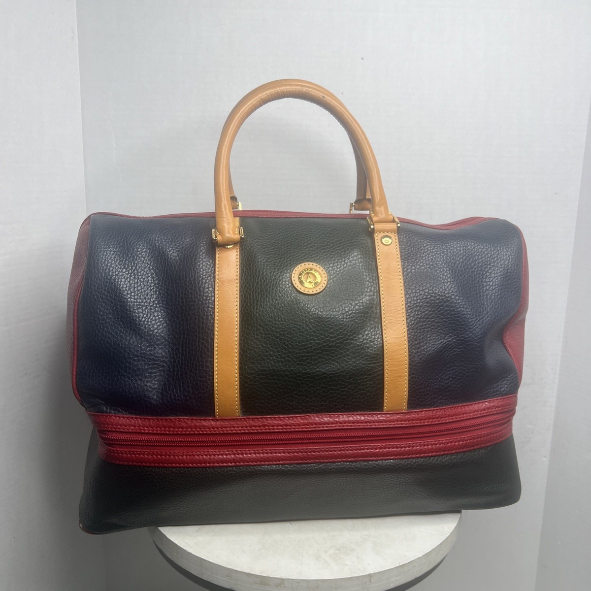Vintage La Tour Eiffel 1887 Leather Multicolor Block Luggage  display picture 3