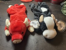 Ty Beanie Babies Daisy The Cow From 1994 And Snort From 1995