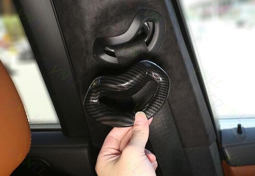For BMW X6 G06 2020-2022 Carbon Fiber Style Seat Belt Adjustment Cover Trim 2PCS - Zdjęcie 7 z 11