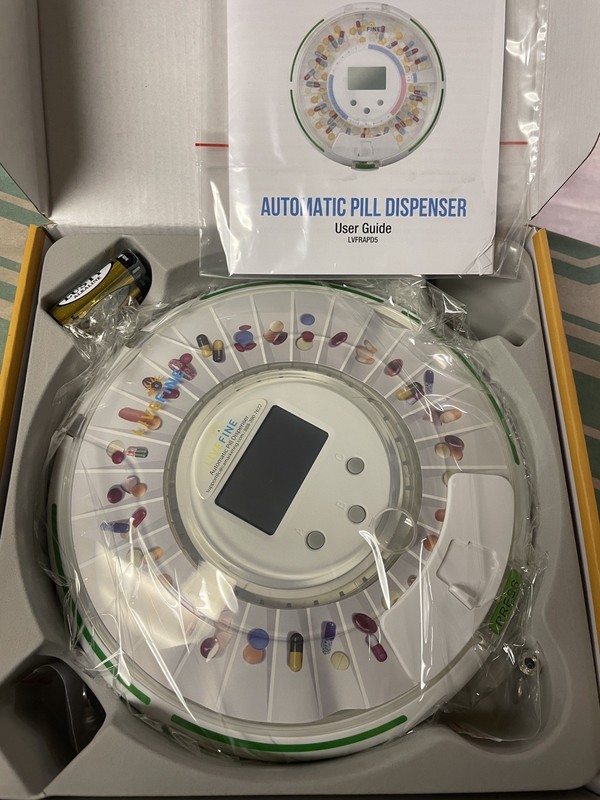 New. LiveFine Automatic Pill Dispenser 28-day Electronic Medication Organizer.