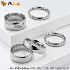Stainless Steel Comfort Fit Plain Wedding Engagement Ring Band for Men Women