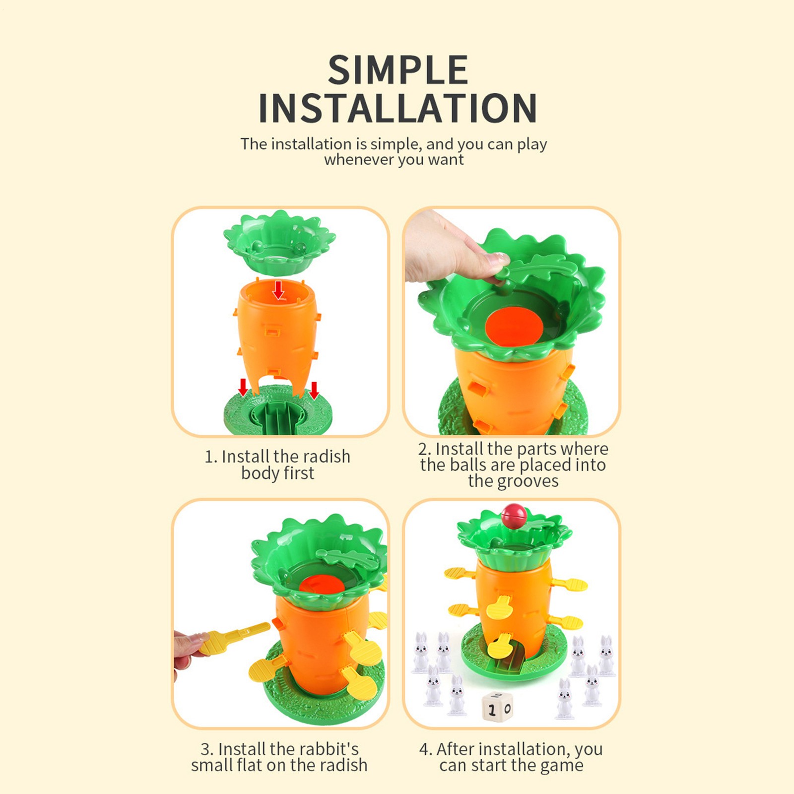 Rabbit Balance Game Toy Carrot Tower Balance Game Parent-Child Interactive Toy thumbnail 9