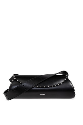 JIL SANDER Cannolo Small Black Leather Shoulder Bag New & Authentic