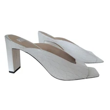 Paige Croc Embossed Leather Slip On Heel Size 8.5