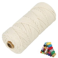 Macrame Cotton Cord, 2/3/4/5/6mm Natural 3mm 109Yards, White