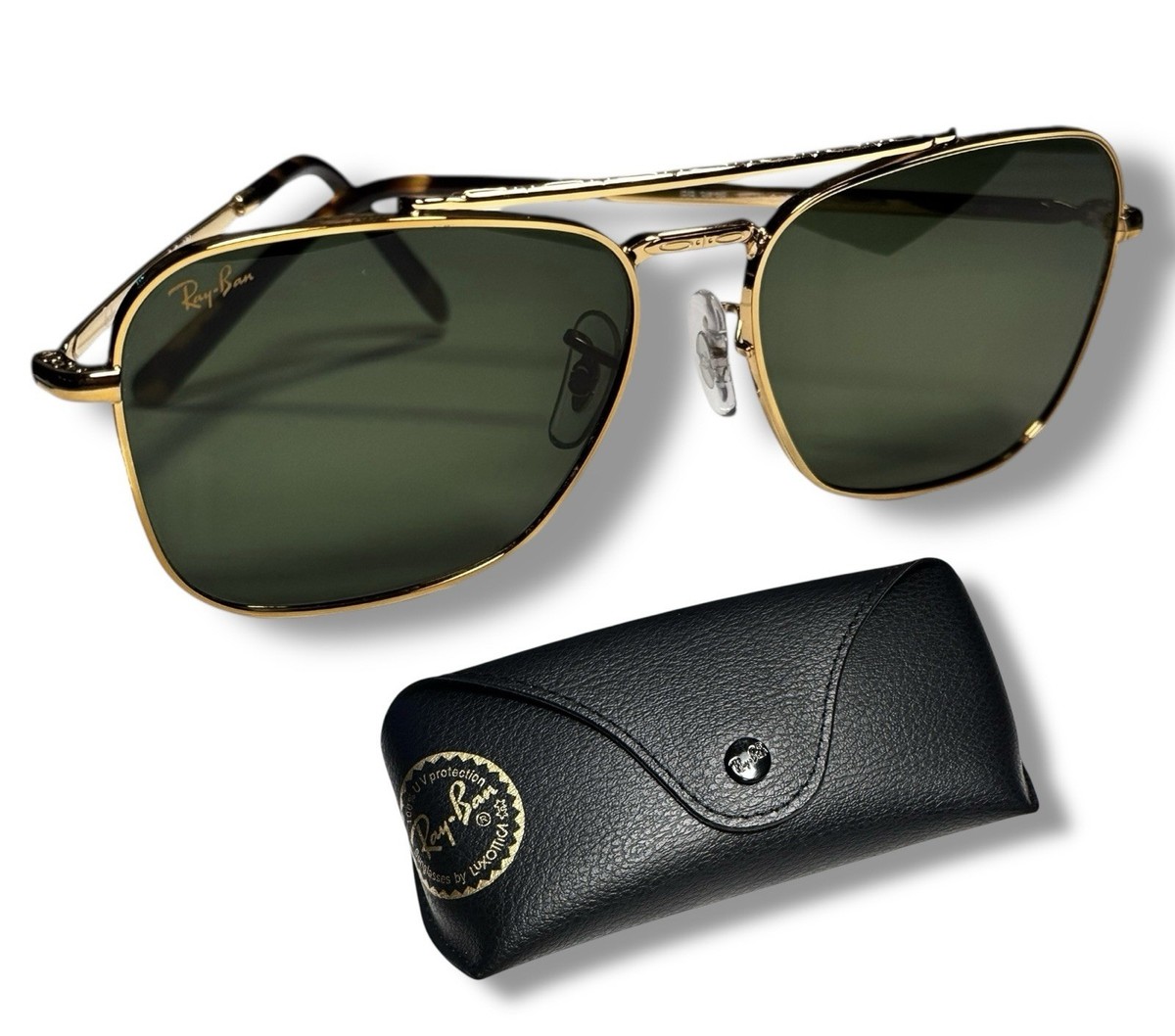 Ray Ban RB3636 9196/31 New Caravan Golden Green Sunglasses 58-15