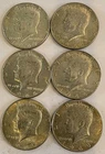 Lot of 6 Kennedy Half Dollars (1965-1969) - 40% Silver - $3.00 Face Value -...