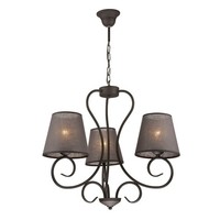 Kronleuchter In Anthrazit Stoff Schirm E27 Abuela Esszimmer Wohnzimmer Lampe