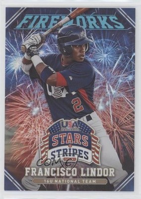 2015 Stars and Stripes Fireworks Holofoil 8/25 Francisco Lindor #2 Rookie RC 0w8