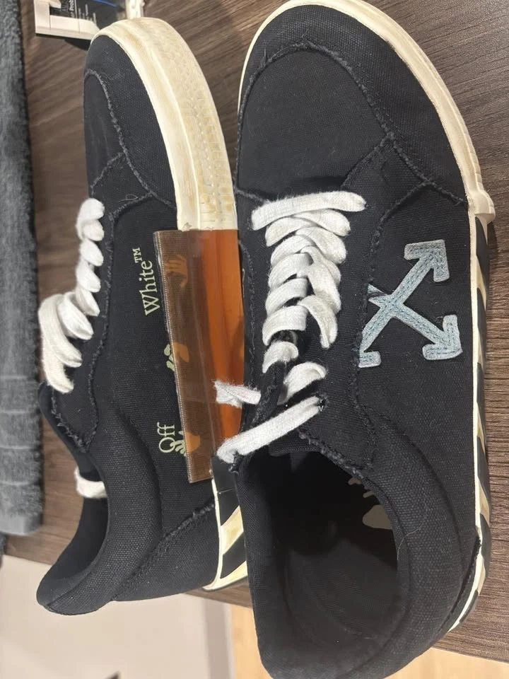 Off-White Vulcanized Low Black White | eBay