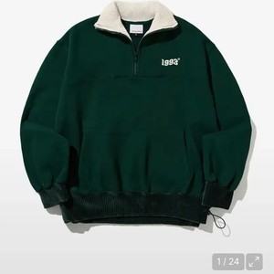 1993 Studio Half-Zip Dark Green M Good Condition