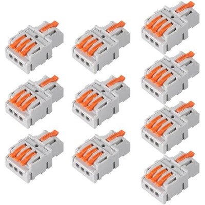 AITRIP 10PCS Lever Wire Connectors，Lever Wire Connectors, 10Pcs 1 in 3 out