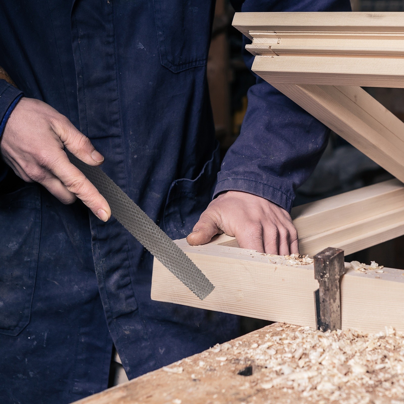 Wood Rasp File 10" Steel Flat Rasp File with Plastic Handle