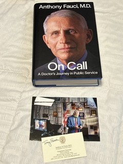 x3 Three Doctor Fauci signed book memoir ON CALL Business card photo