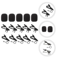 18pcs/set Microphone Tie Clips with Mic Sponge Covers and Mic Metal Wire Clips