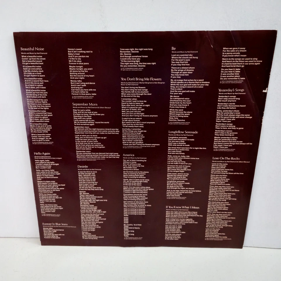 Neil Diamond 12 Greatest Hits Vol 2 1982 Vinyl W/ seal TC38068 EX+ NM - Image 4 of 4