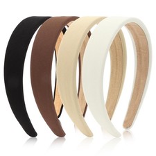 4 PCS Thick Headbands For Women Non Slip Wide Cute Solid Color Trendy Fashion