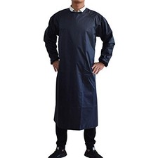 Waterproof Apron Long Sleeves,Waterproof Smock for Cleaning One Size Darkblue