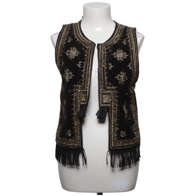 Zara Woman, Weste, Größe: S, Schwarz/Gold, Elasthan/Metallfaser/Polyester #XnK