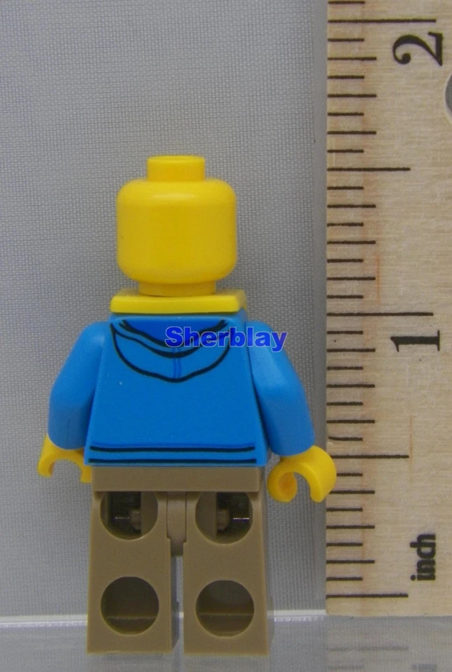 Lego Angler Hombre Bronceado Oscuro Piernas Plateadas Gafas de Sol Chaleco Salvavidas Centro Foto 3 de 3