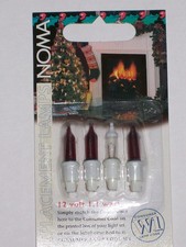 Noma W1 4 x Spare Red Christmas Fairy Light Bulbs 12V 1.1W vintage retro 0340R