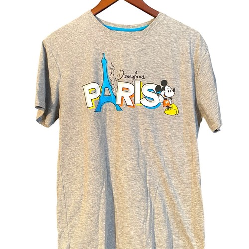 Disneyland PARIS Mickey Mouse Size Gray Adult T Shirt Size Medium Eiffel Tower