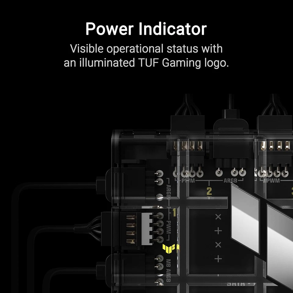 TUF Gaming ARGB PWM Fan Hub, 6 Ventole Collegabili per Il Controllo PWM E ARGB, - Immagine 3 di 4
